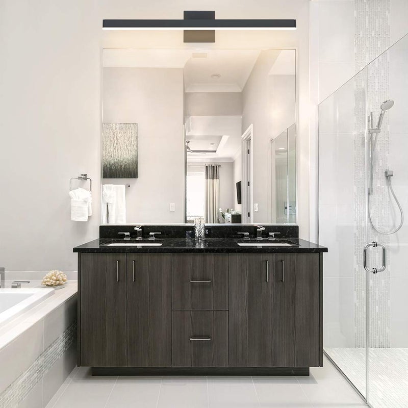 Aipsun 27.6 inch Modern Black Vanity Light LED Bathroom Vanity Light Fixtures Black Wall Light for Bathroom (Warm White) - Image 4